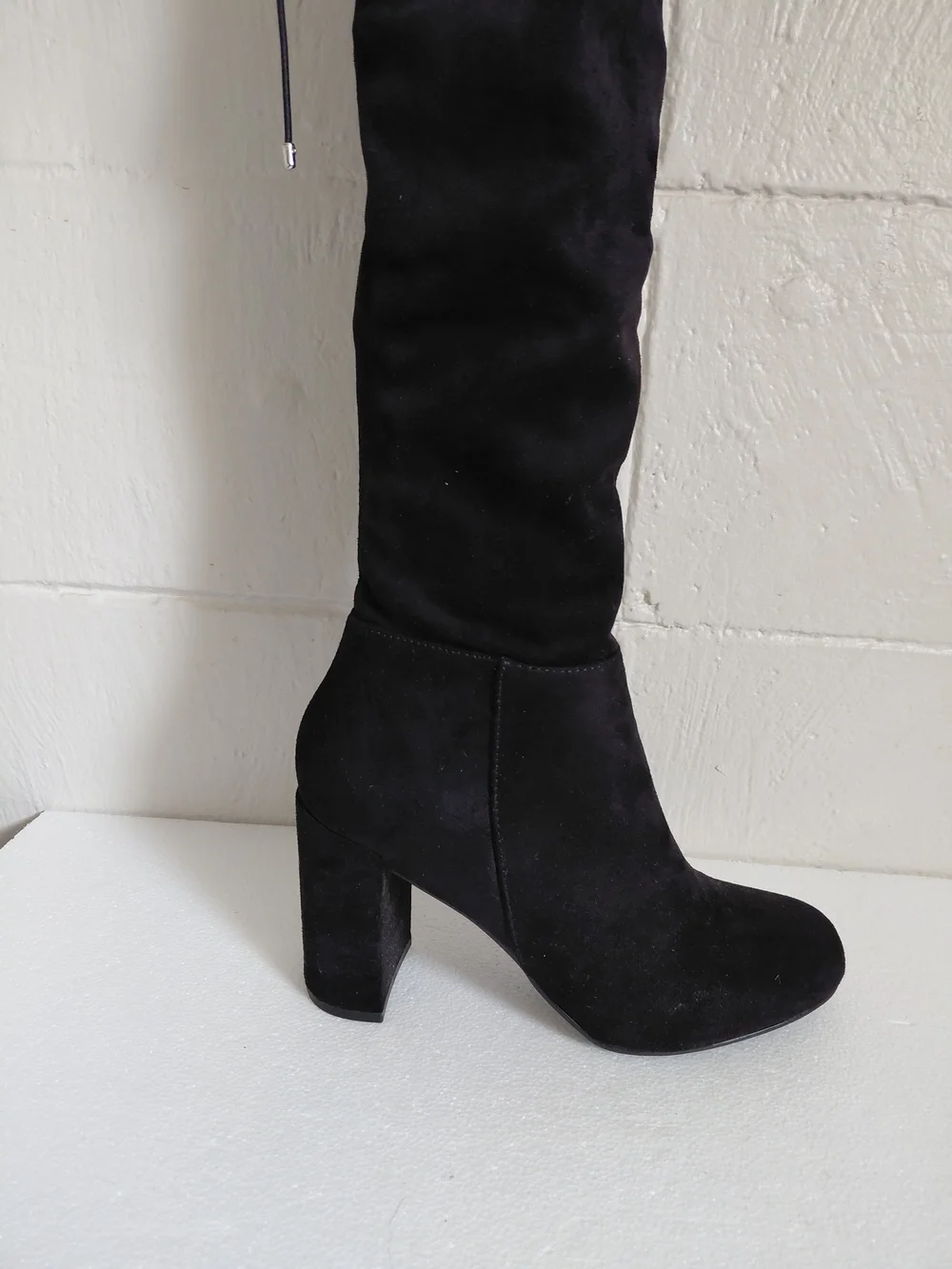 Women's Black Over-the-Knee Block Heel Boots